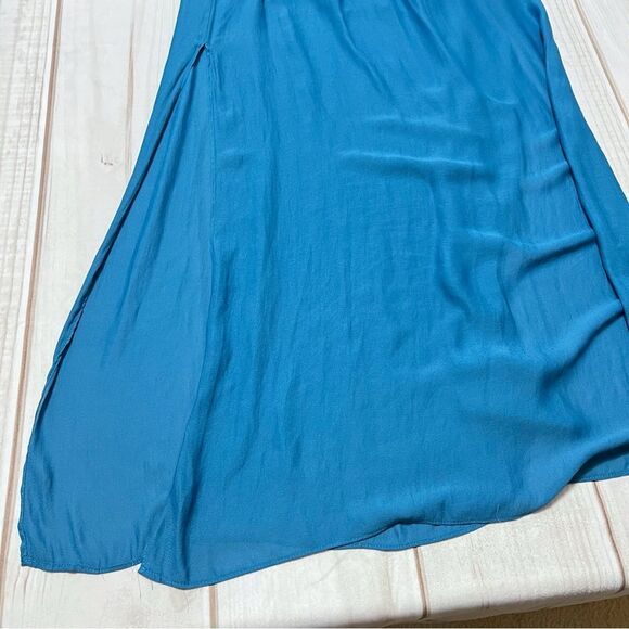 Zara Turquoise Sleeveless Maxi Dress NWT XS - Picture 7 of 7